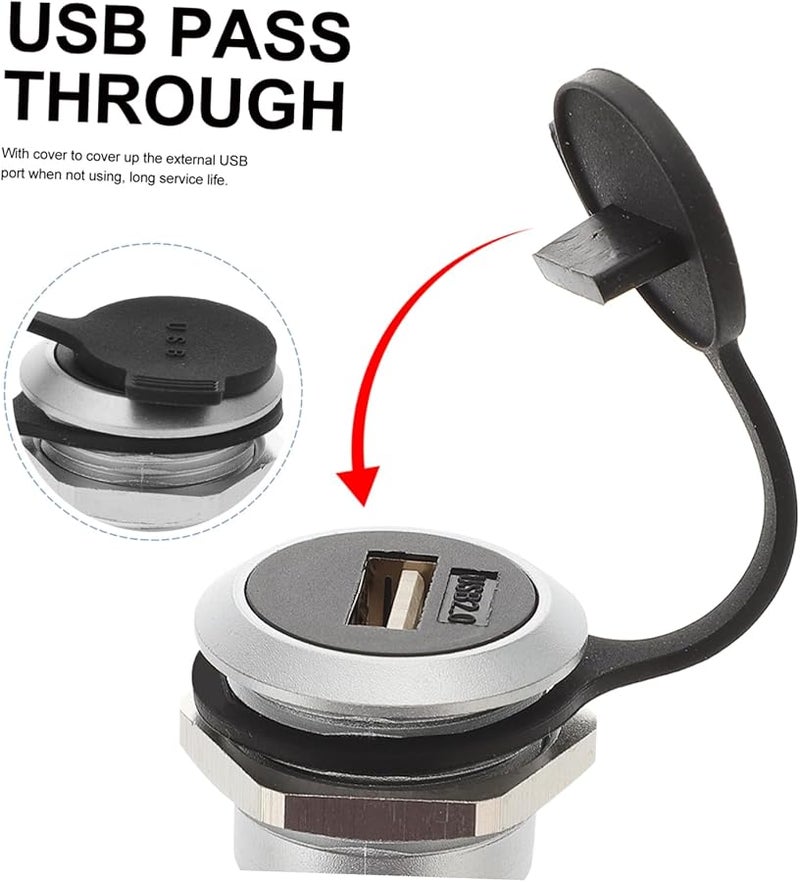 USB Panel Mount Flush Mount Car Adapter Female to Female Extension Cable - Image 2